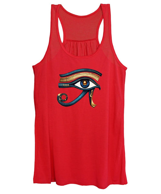 Women's red tank top with Eye of Horus symbol
