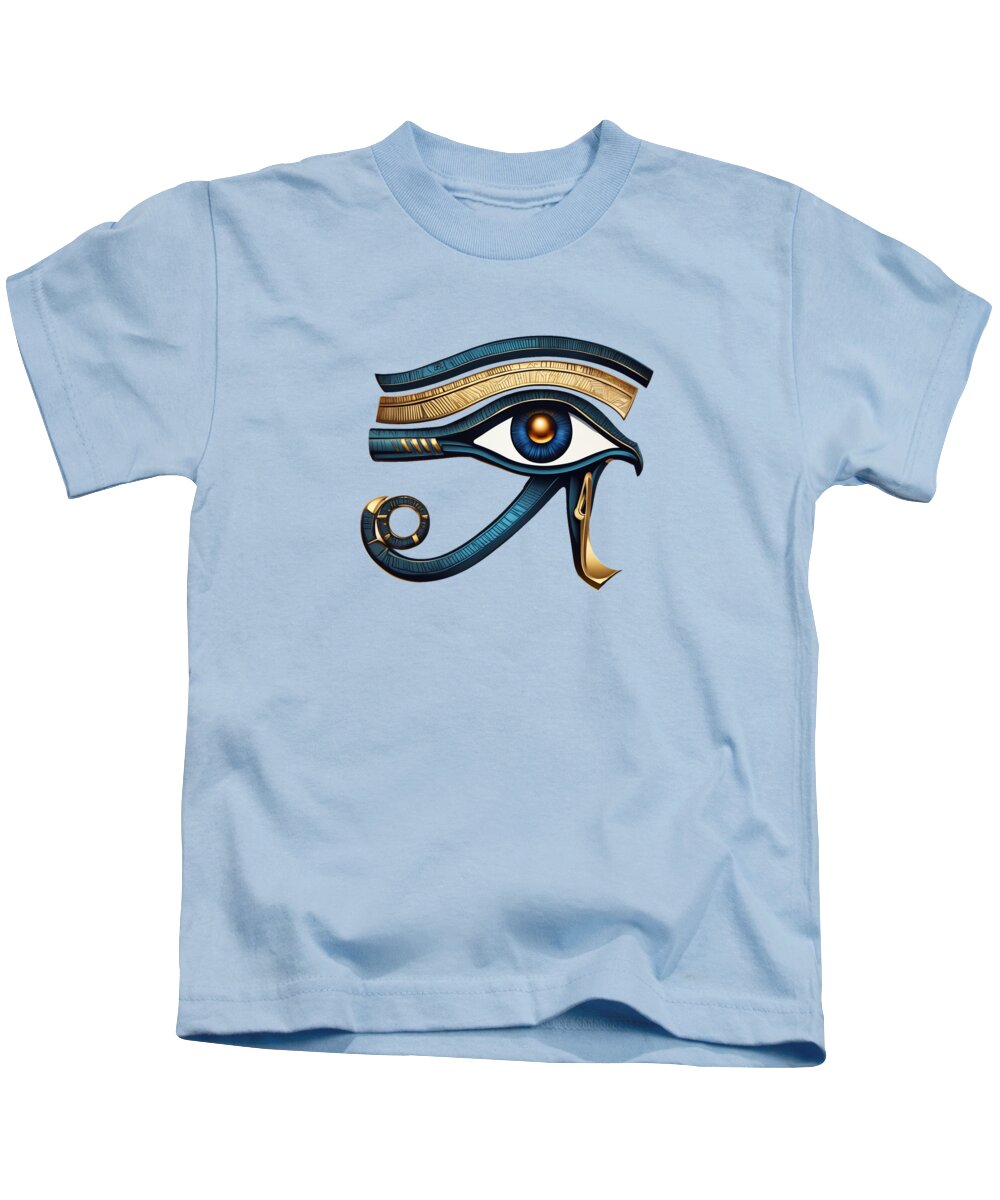 Kids t-shirt in light blue with Eye of Horus graphic on the chest