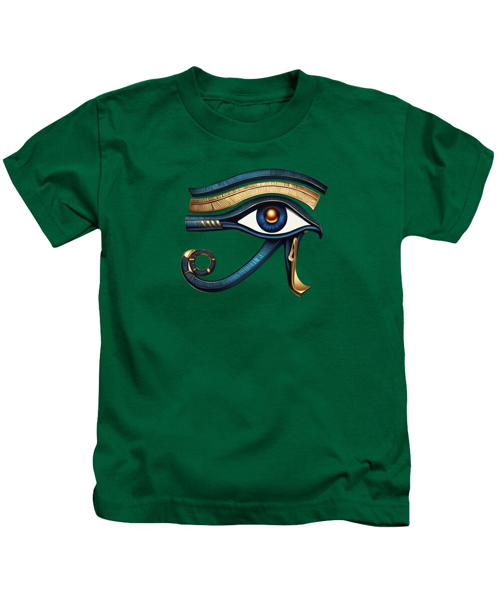 Kids t-shirt in green with Eye of Horus graphic on the chest