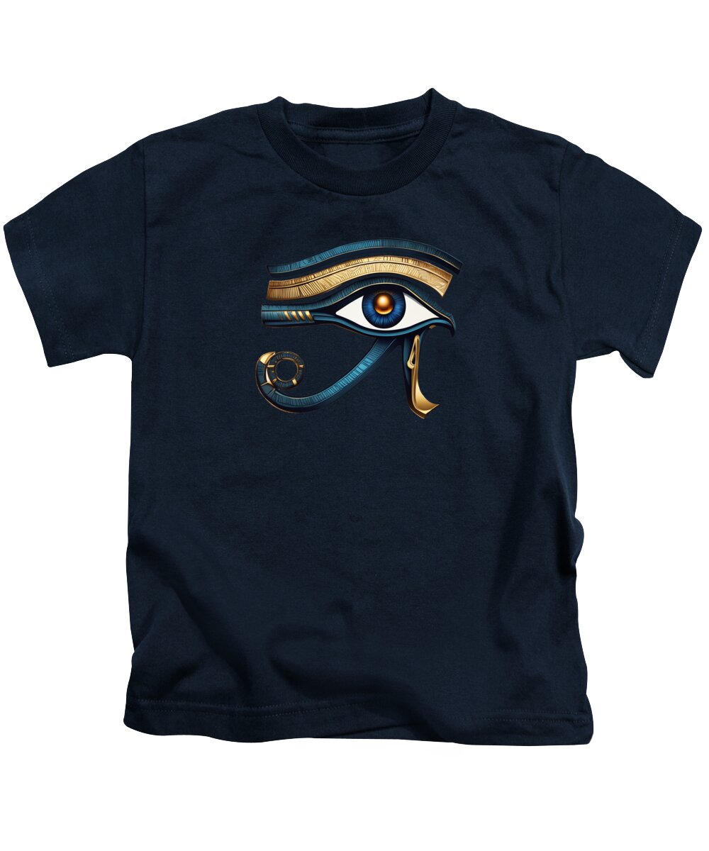 Kids t-shirt in navy with Eye of Horus graphic on the chest