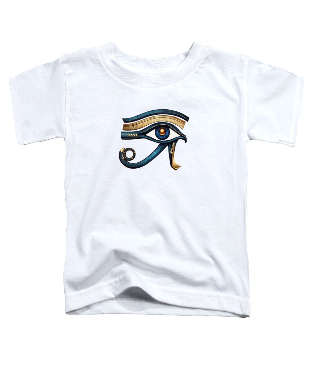 White toddler T-shirt with Eye of Horus symbol graphic on front