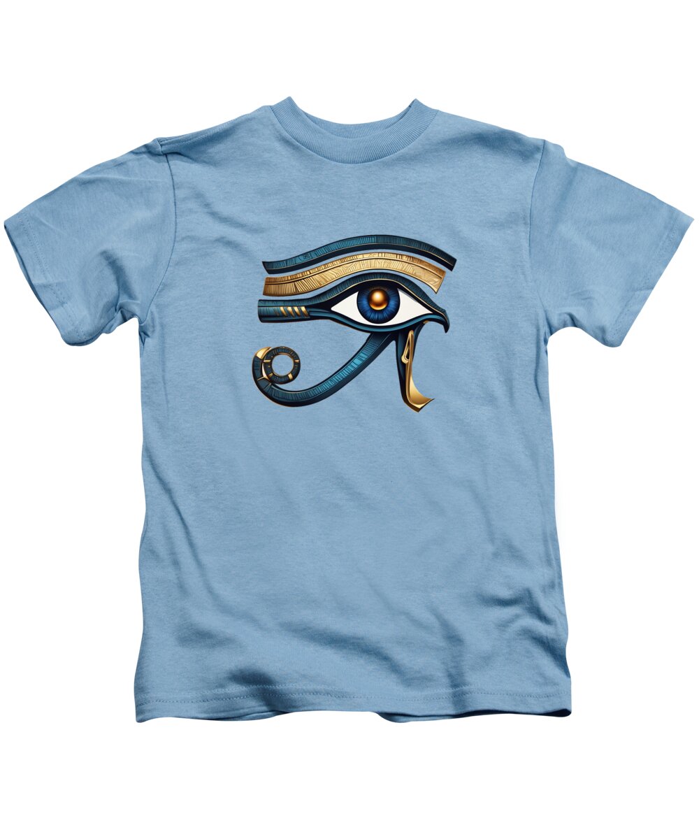 Kids t-shirt in light blue with Eye of Horus graphic on the chest