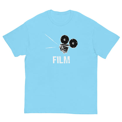 Light blue film camera T-shirt with 'FILM' graphic on front.