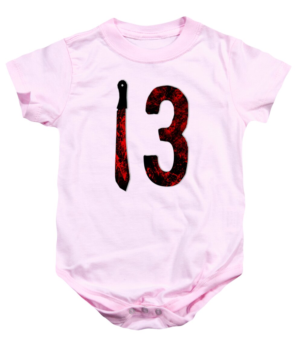 Pink baby onesie with black candle and red number 3 graphic