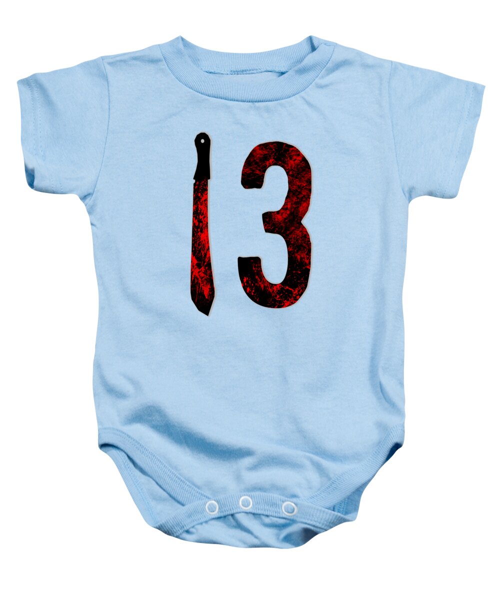 Light blue baby onesie with black candle and red number 3 graphic