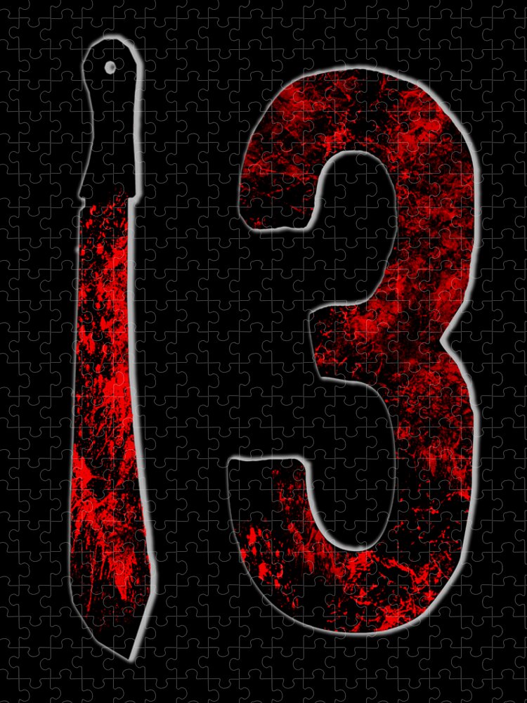 Jigsaw puzzle pieces: red number 3 piece and a tall narrow strip piece