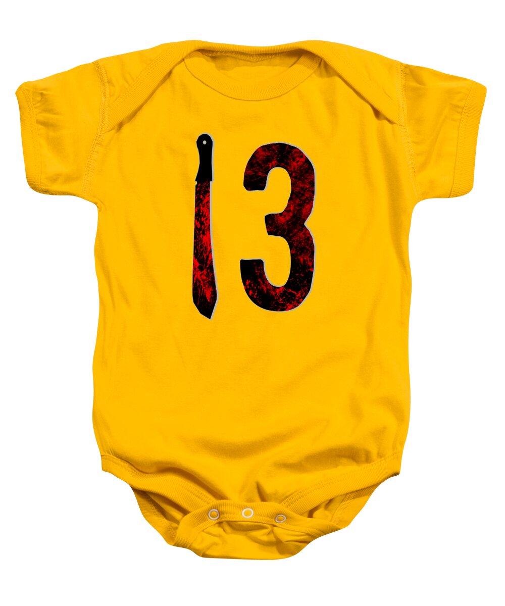 Gold baby onesie with black candle and red number 3 graphic