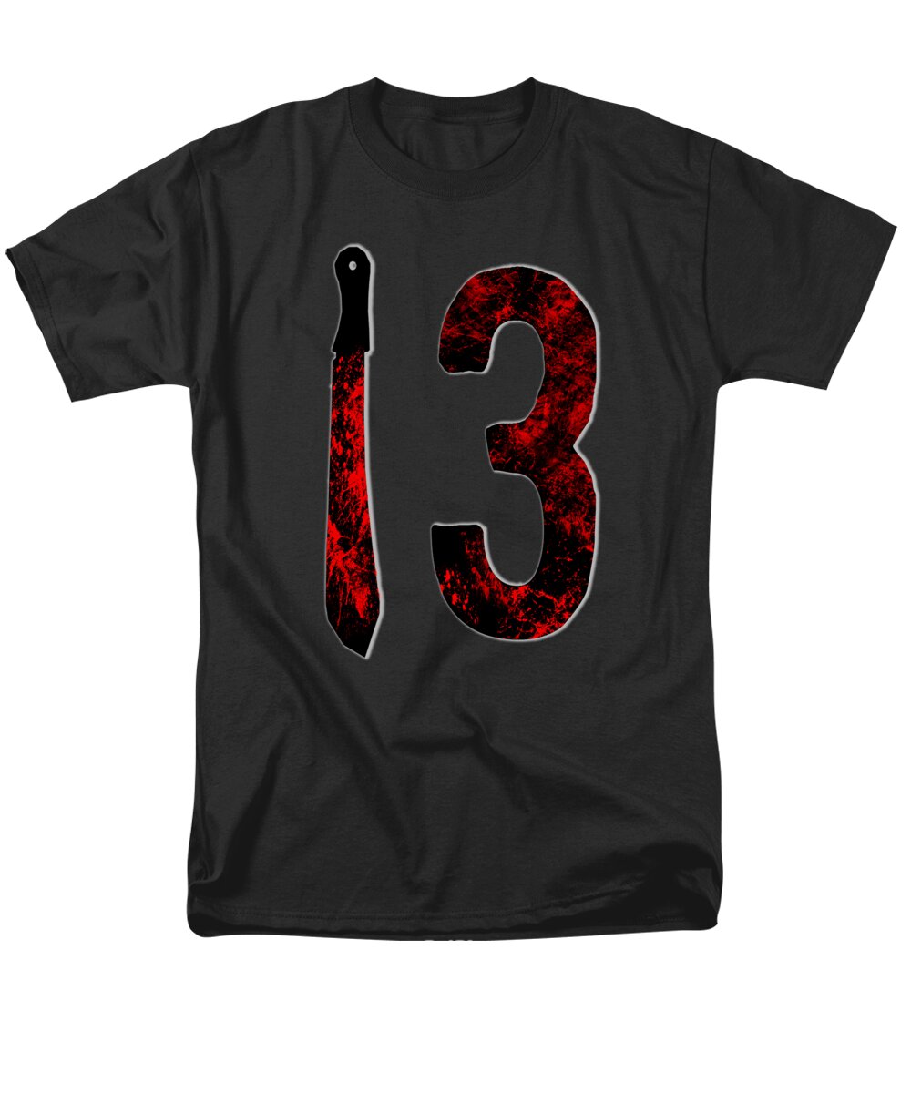 Men's black T-shirt with red-and-black graphic "I 3" on the front