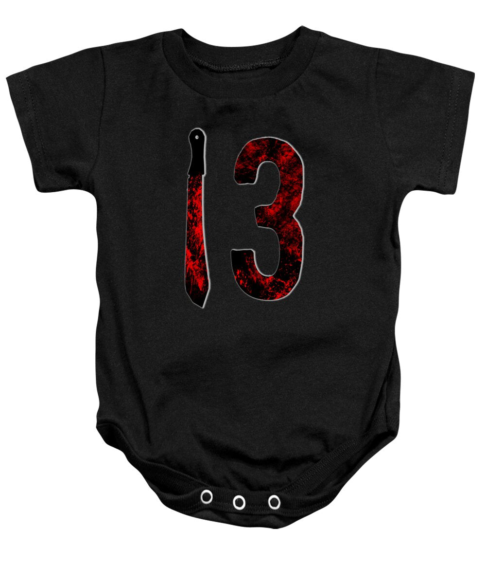 Black baby onesie with black candle and red number 3 graphic