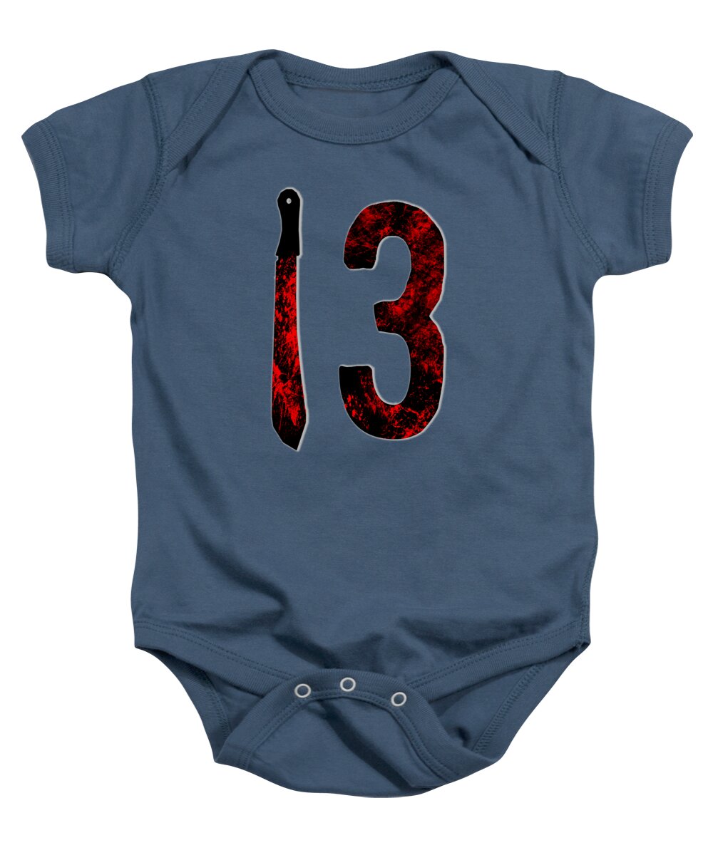 Indigo baby onesie with black candle and red number 3 graphic