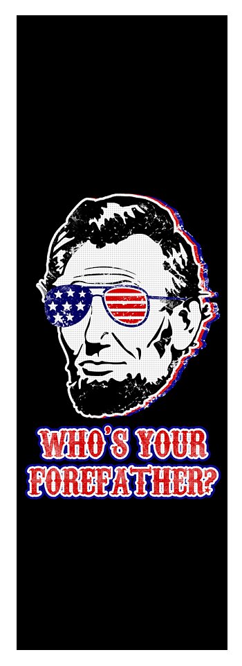Black yoga mat with Abe Lincoln portrait, stars-and-stripes sunglasses, 'WHO'S YOUR FOREFATHER?'