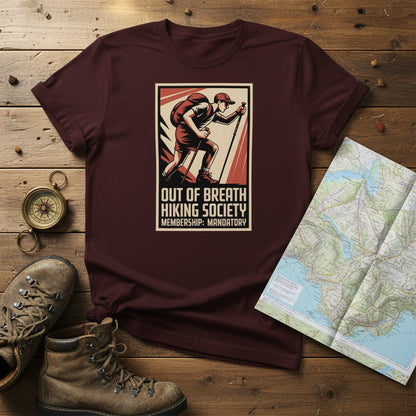 Funny Hiking Shirt – Out of Breath Hiking Society Retro Tee - Still Out There