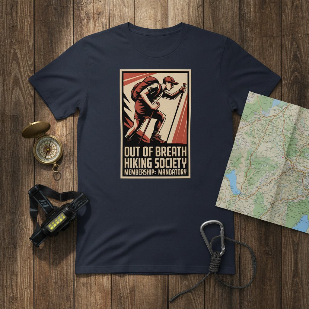 Funny Hiking Shirt – Out of Breath Hiking Society Retro Tee - Still Out There