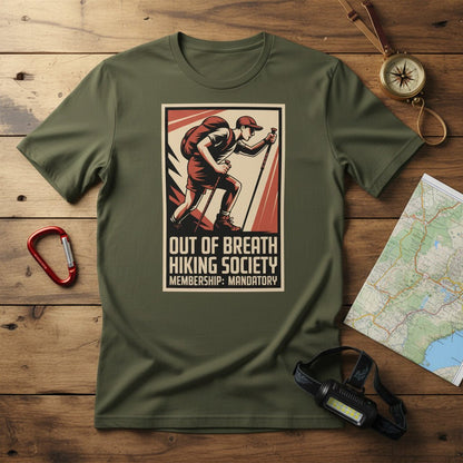 Funny Hiking Shirt – Out of Breath Hiking Society Retro Tee - Still Out There