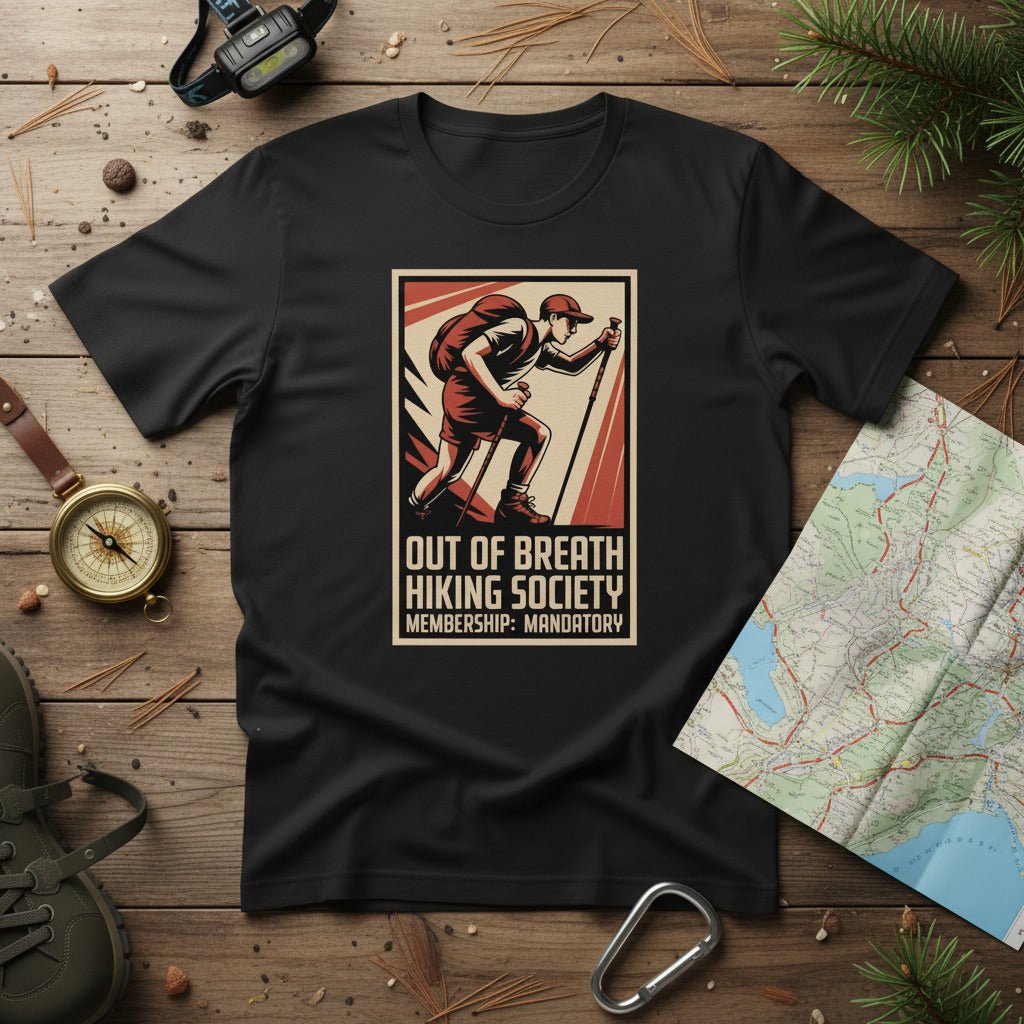 Funny Hiking Shirt – Out of Breath Hiking Society Retro Tee - Still Out There
