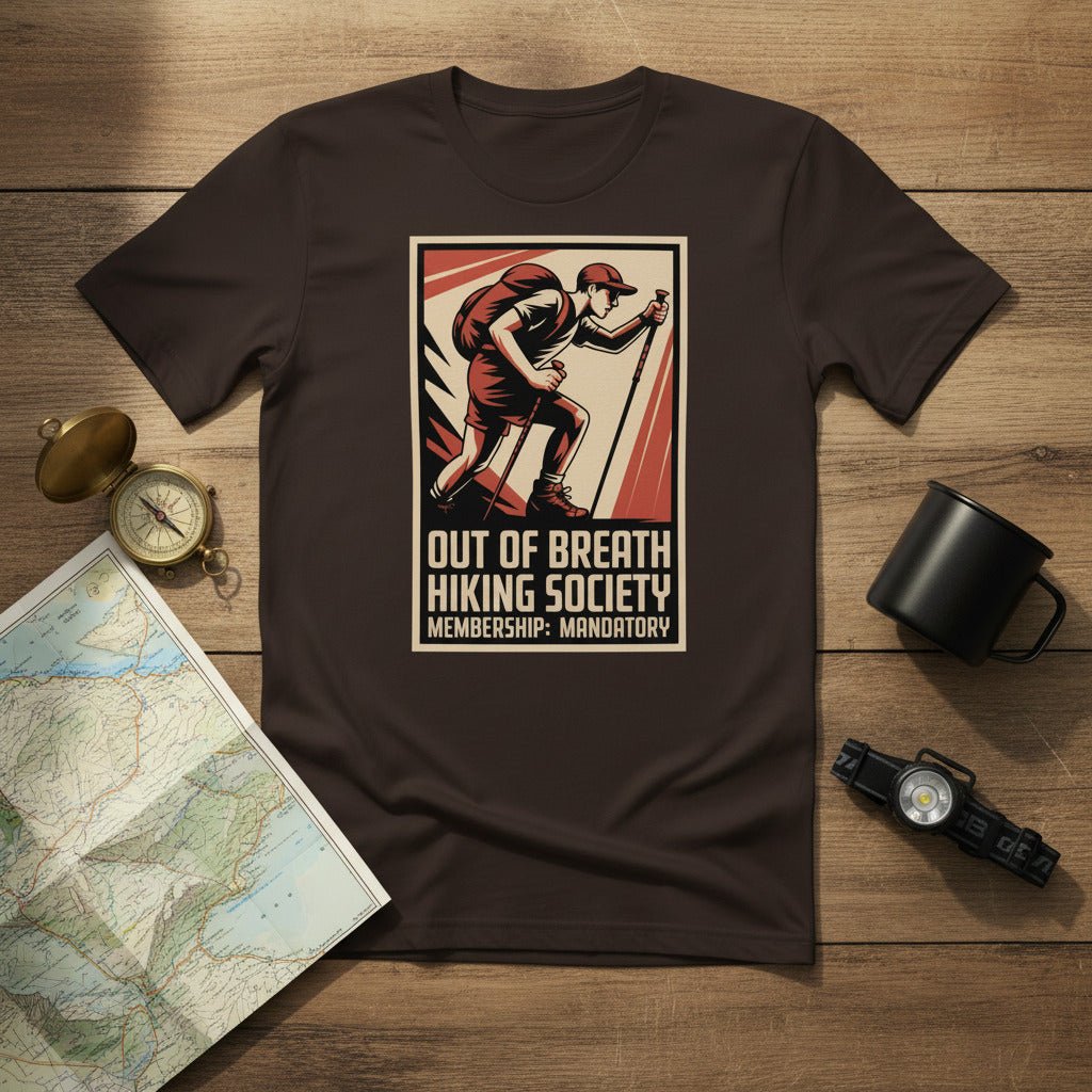 Funny Hiking Shirt – Out of Breath Hiking Society Retro Tee - Still Out There