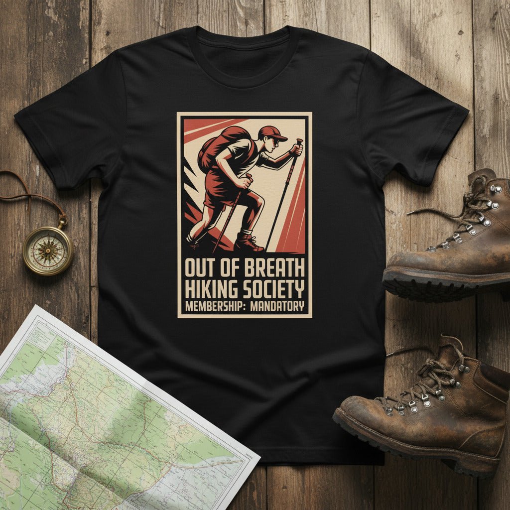 Funny Hiking Shirt – Out of Breath Hiking Society Retro Tee - Still Out There