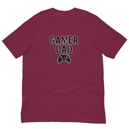 Gamer Dad gaming controller T-shirt Maroon