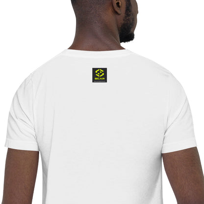 White T-shirt back with small SCAR logo