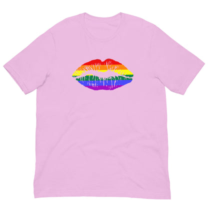 Light pink T-shirt with rainbow lips graphic