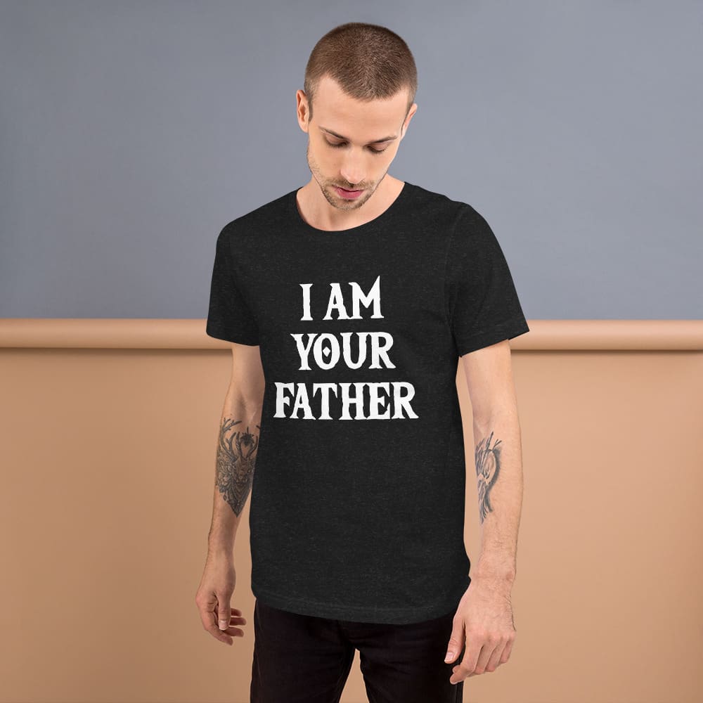 Black T-shirt with white “I AM YOUR FATHER” text print