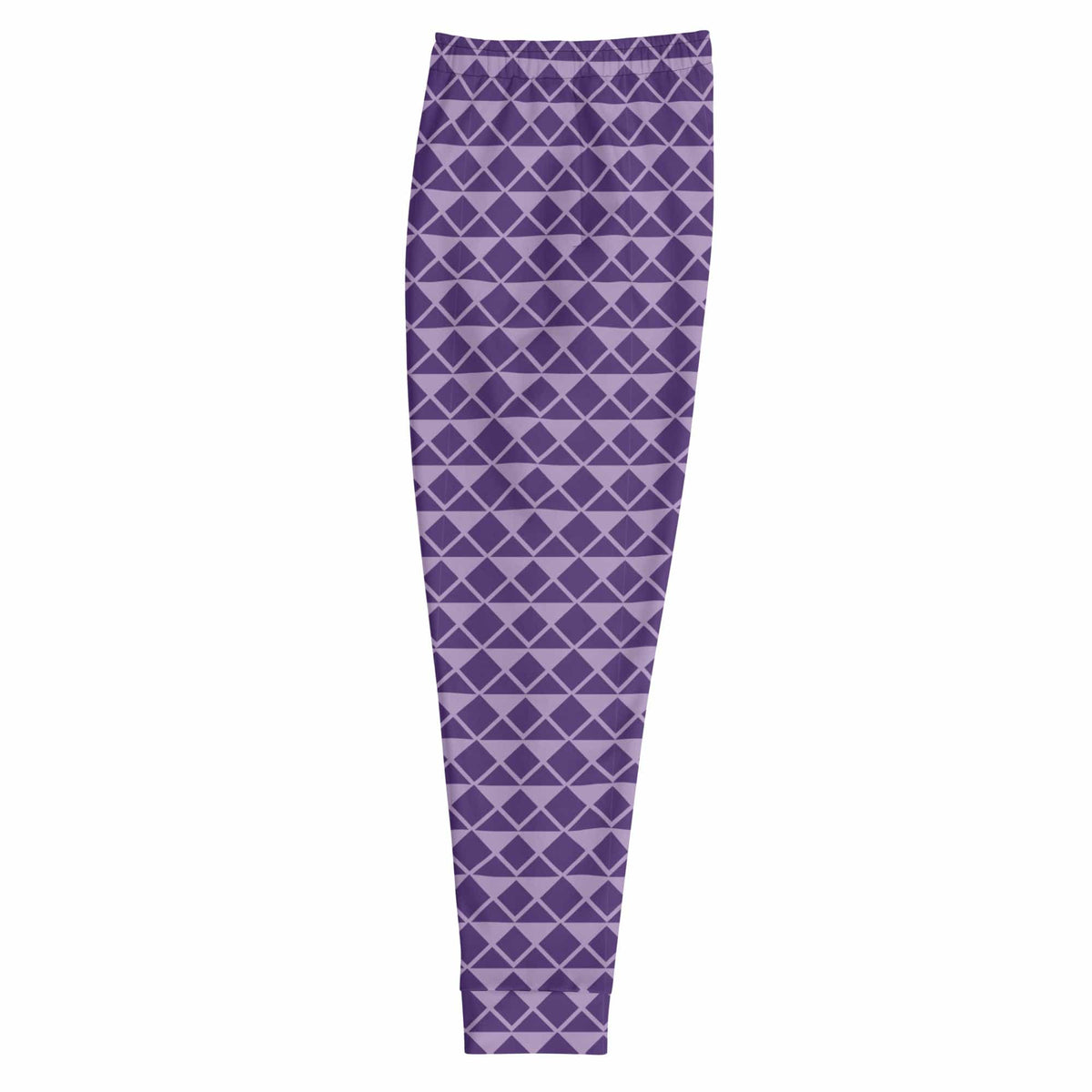 Joker men's joggers, full length purple geometric diamond pattern