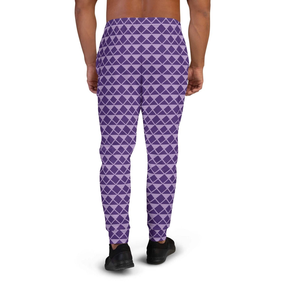 Joker men's joggers, purple geometric diamond pattern on back