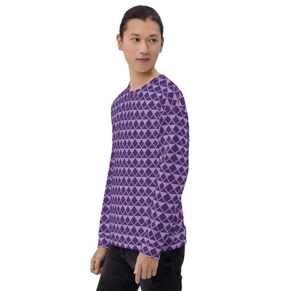 Joker unisex sweatshirt, purple geometric diamond pattern, long sleeves, crew neck