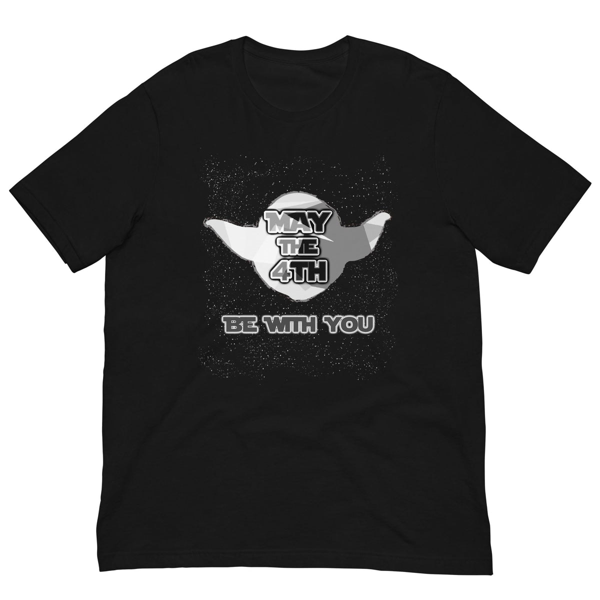 Black May the 4th T-shirt with cannon 'May the 4th' logo and 'Be with you' print