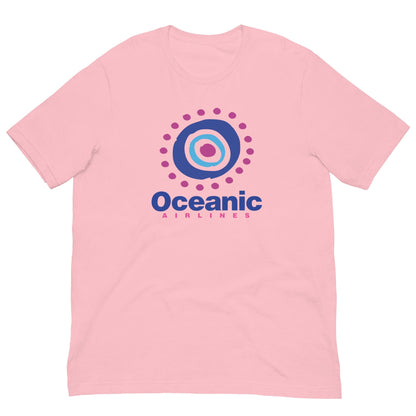 Pink T-shirt with Oceanic Airlines circular target logo centered on the chest