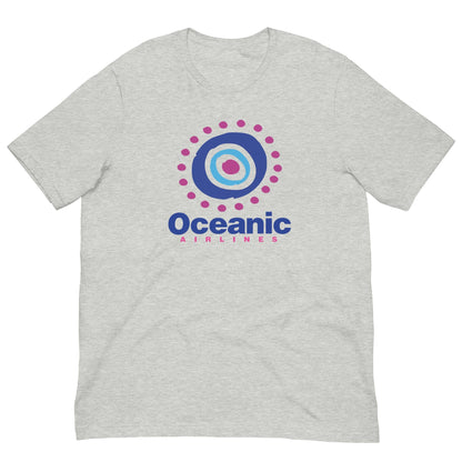 Heather gray T-shirt with Oceanic Airlines circular target logo centered on the chest