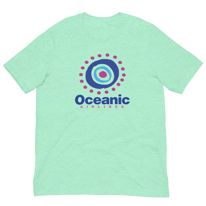 Mint green T-shirt with Oceanic Airlines circular target logo centered on the chest