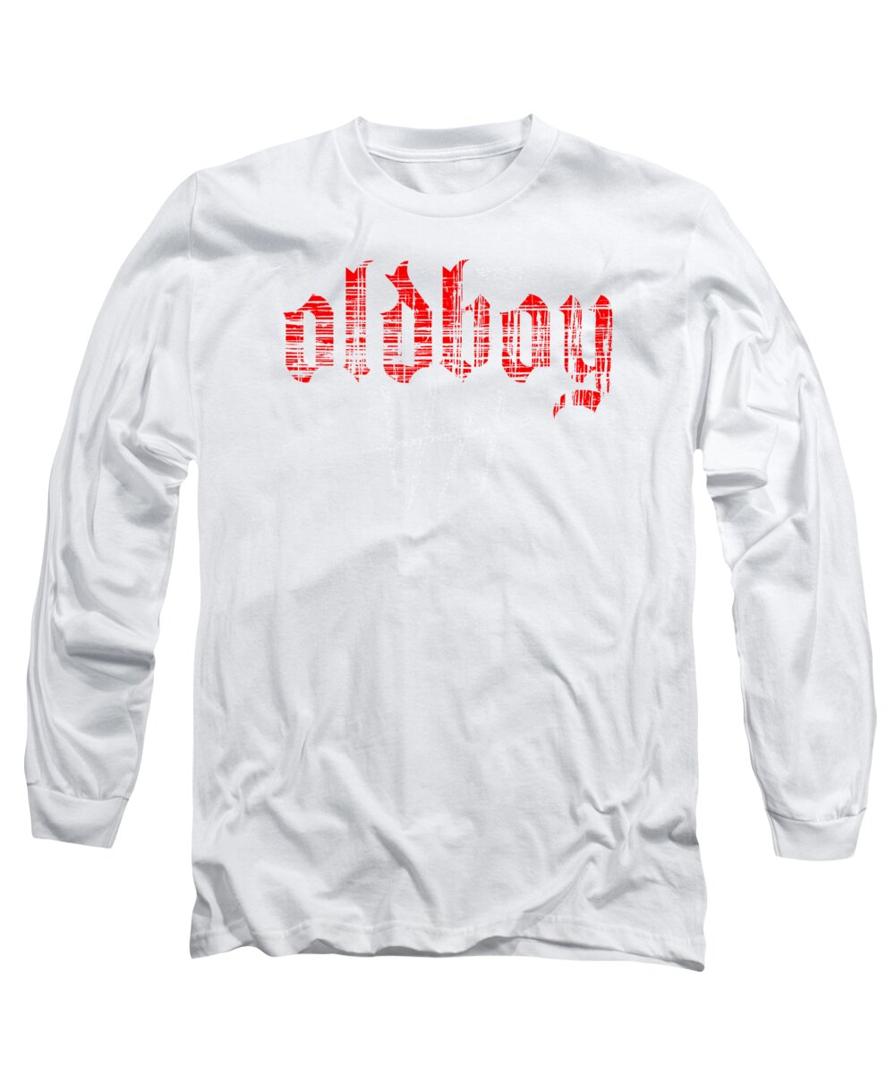 White long sleeve t-shirt with red graphic front print