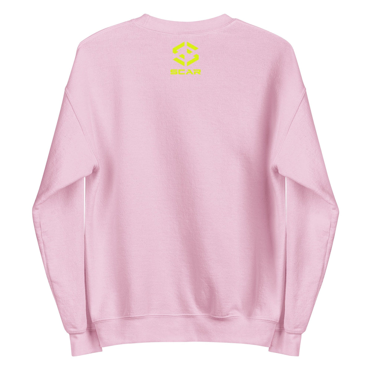 Pink sweatshirt with SCAR logo print on back