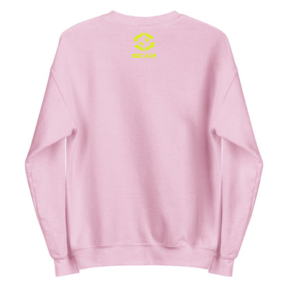 Pink sweatshirt with SCAR logo print on back