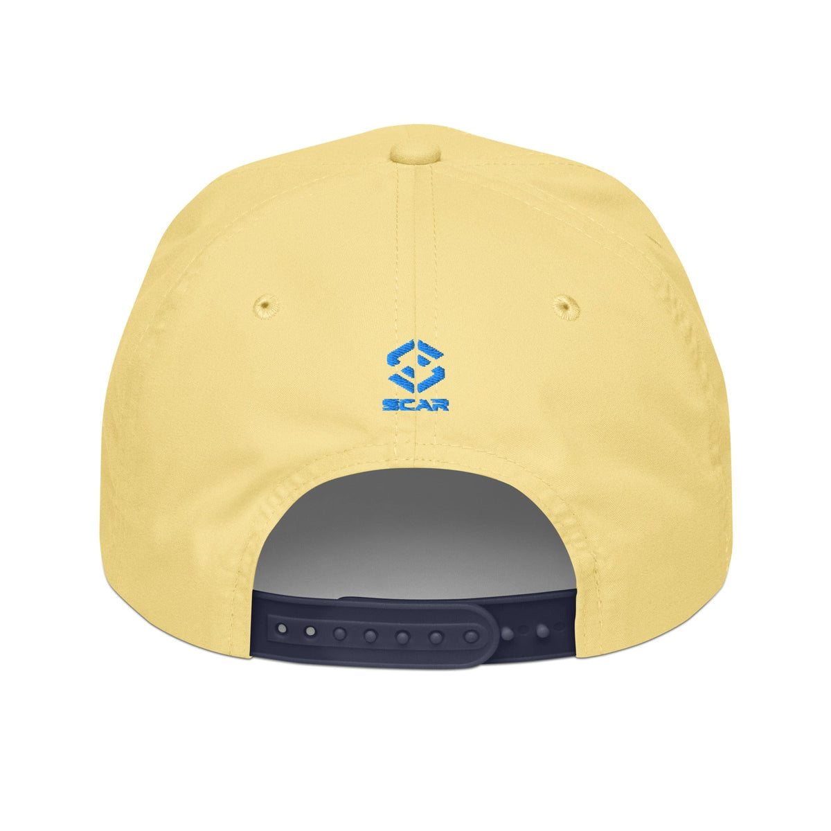 Yellow baseball cap with small STAR logo and vented back panel