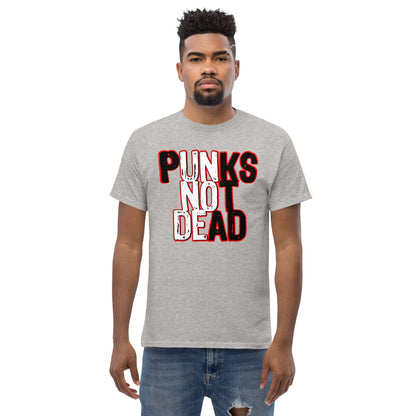 Sport gray crewneck graphic T-shirt with “PUNKS NOT DEAD” print on the chest
