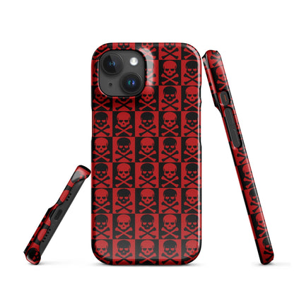 Red and black skull pattern iPhone snap case with camera cutouts