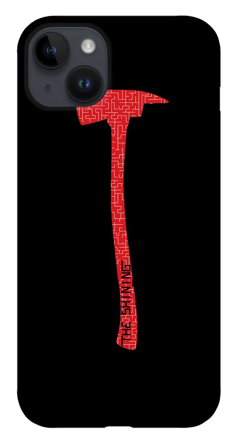 Shining Axe phone case, matte black back featuring a red axe icon and camera openings.