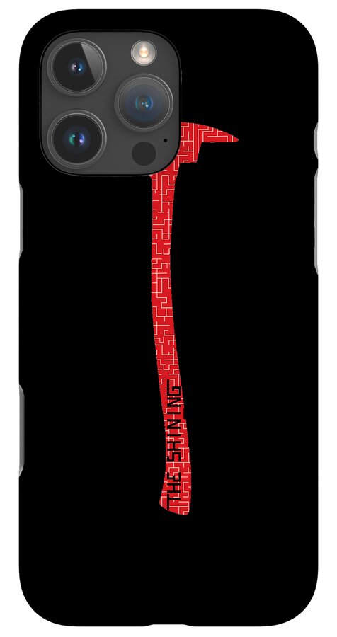 Black phone case featuring a red axe handle graphic with camera cutouts.