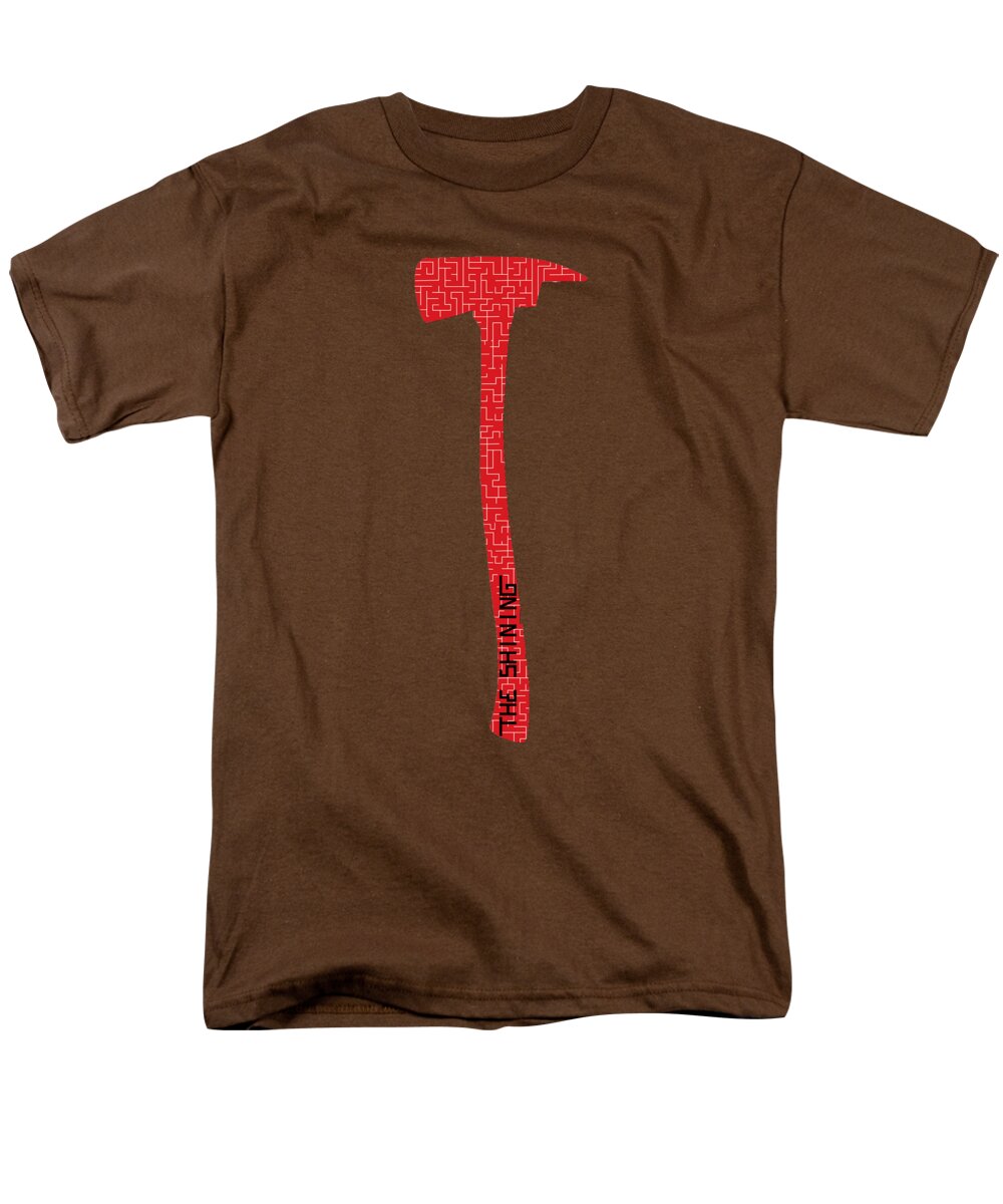 Men's brown T-shirt with red hammer graphic on the front