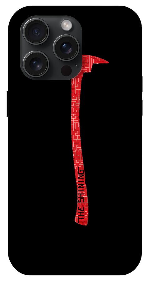 Shining Axe phone case with matte black back and red axe graphic, raised camera cutouts.