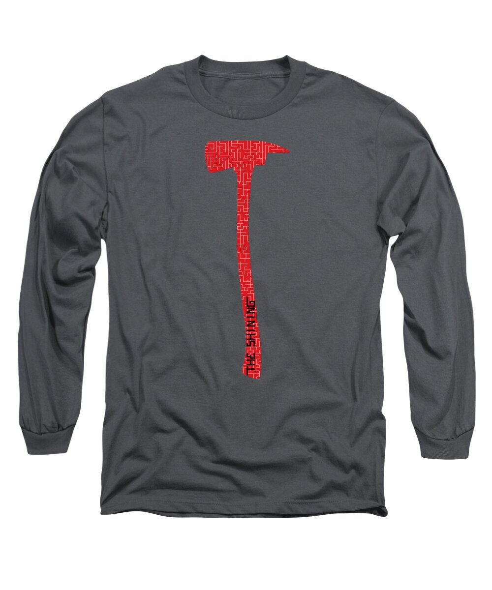 Charcoal long sleeve T-shirt with red vertical hammer graphic on chest