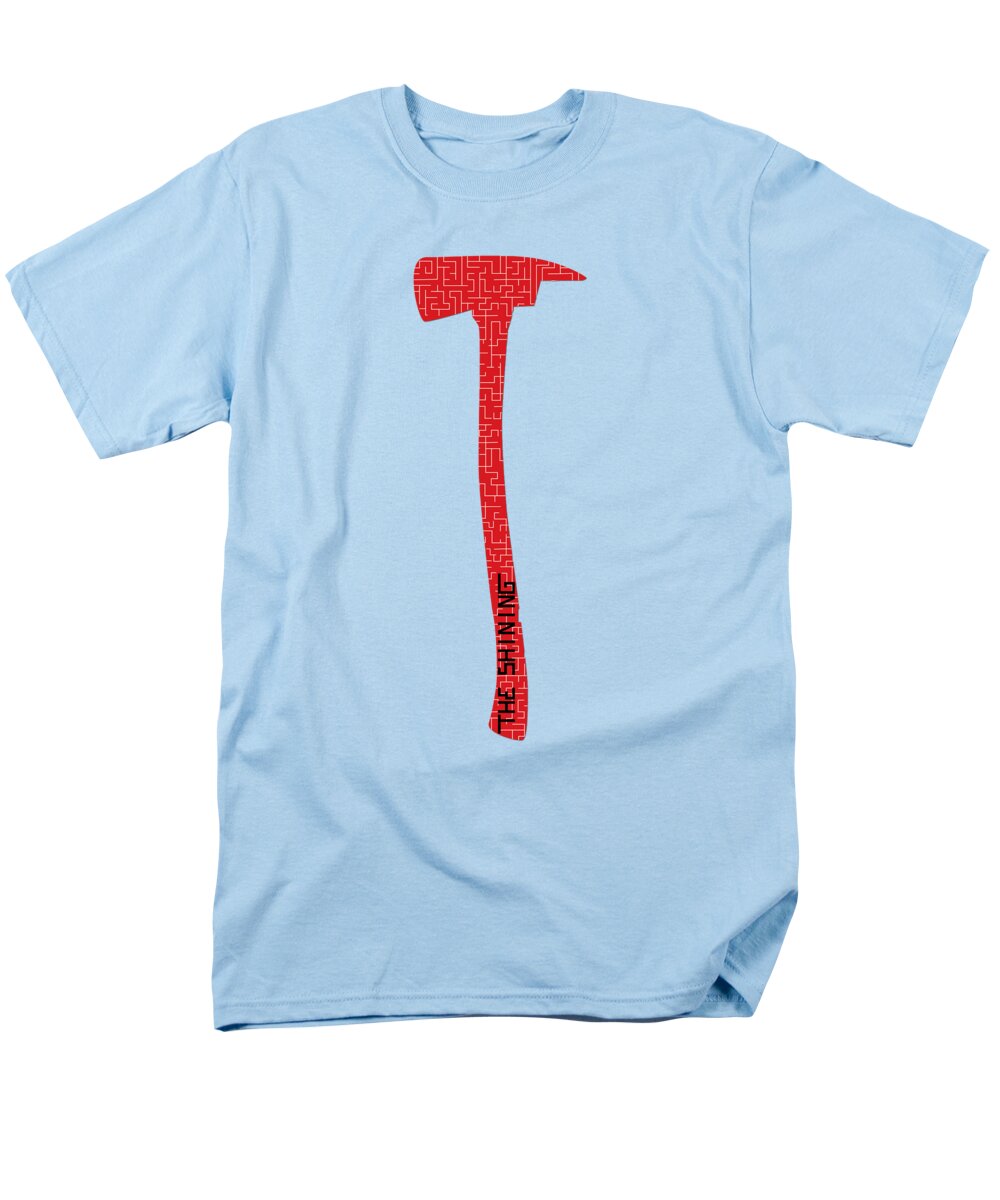 Men's light blue t-shirt with red hammer graphic on the front