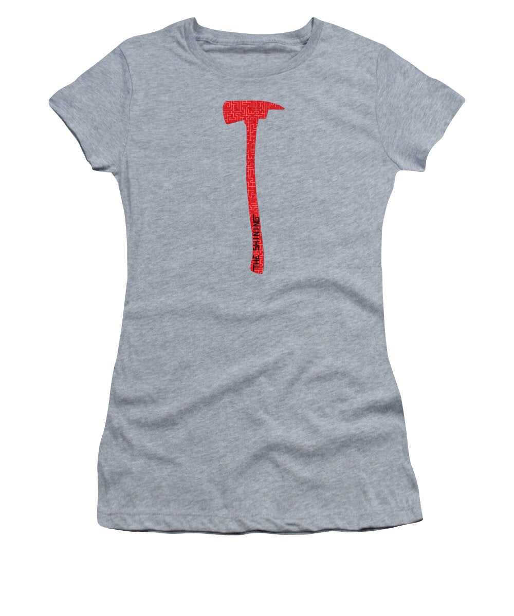 Women's heather gray T-shirt with red hammer-style graphic on chest