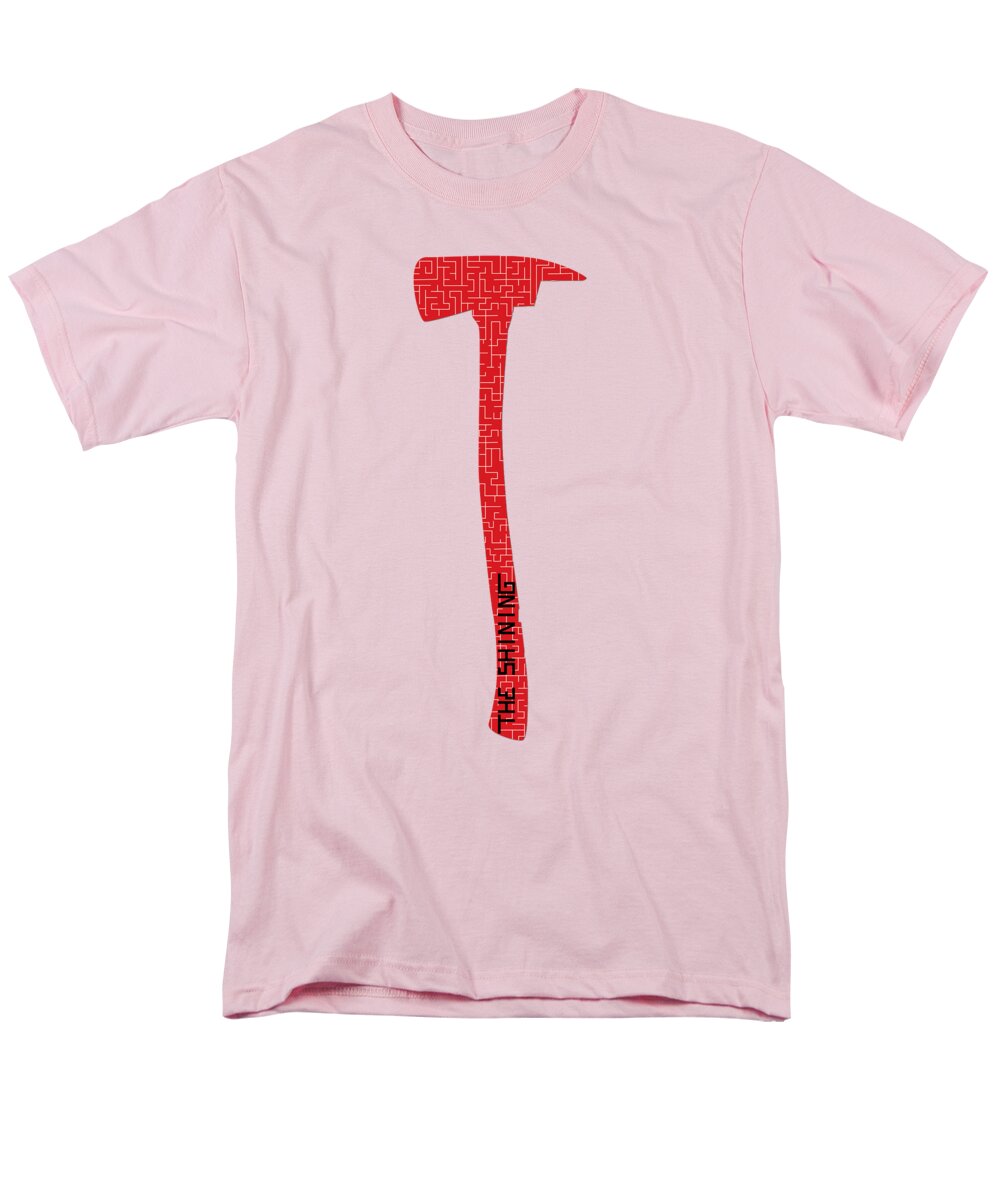 Men's light pink t-shirt with red hammer graphic on the front