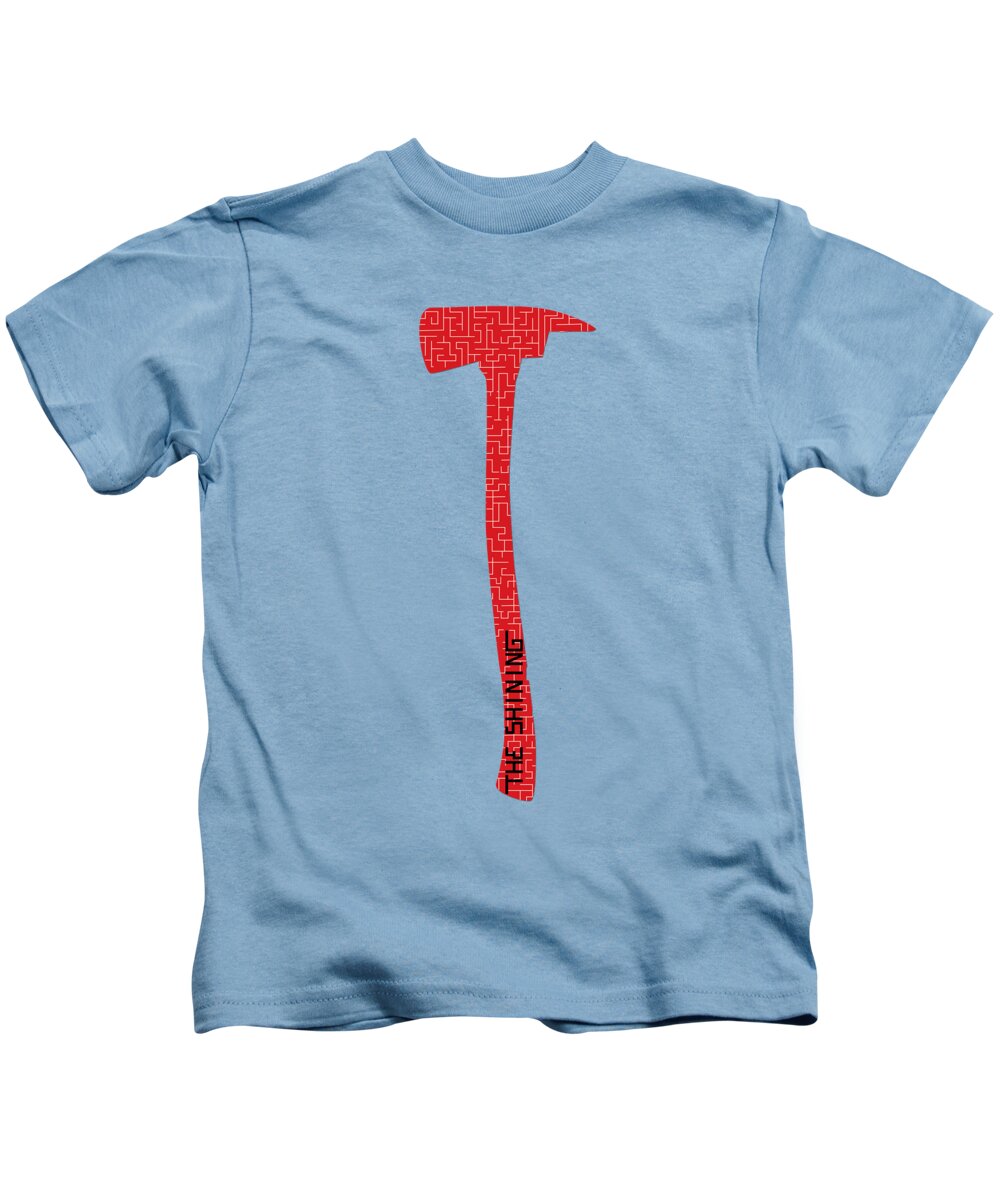 Kids light blue T-shirt with red axe graphic on the front