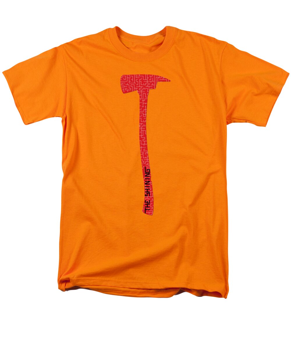 Men's orange t-shirt with red hammer graphic on the front
