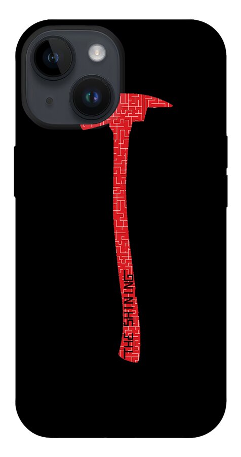 Shining Axe phone case in matte black with red axe graphic and visible camera cutouts.