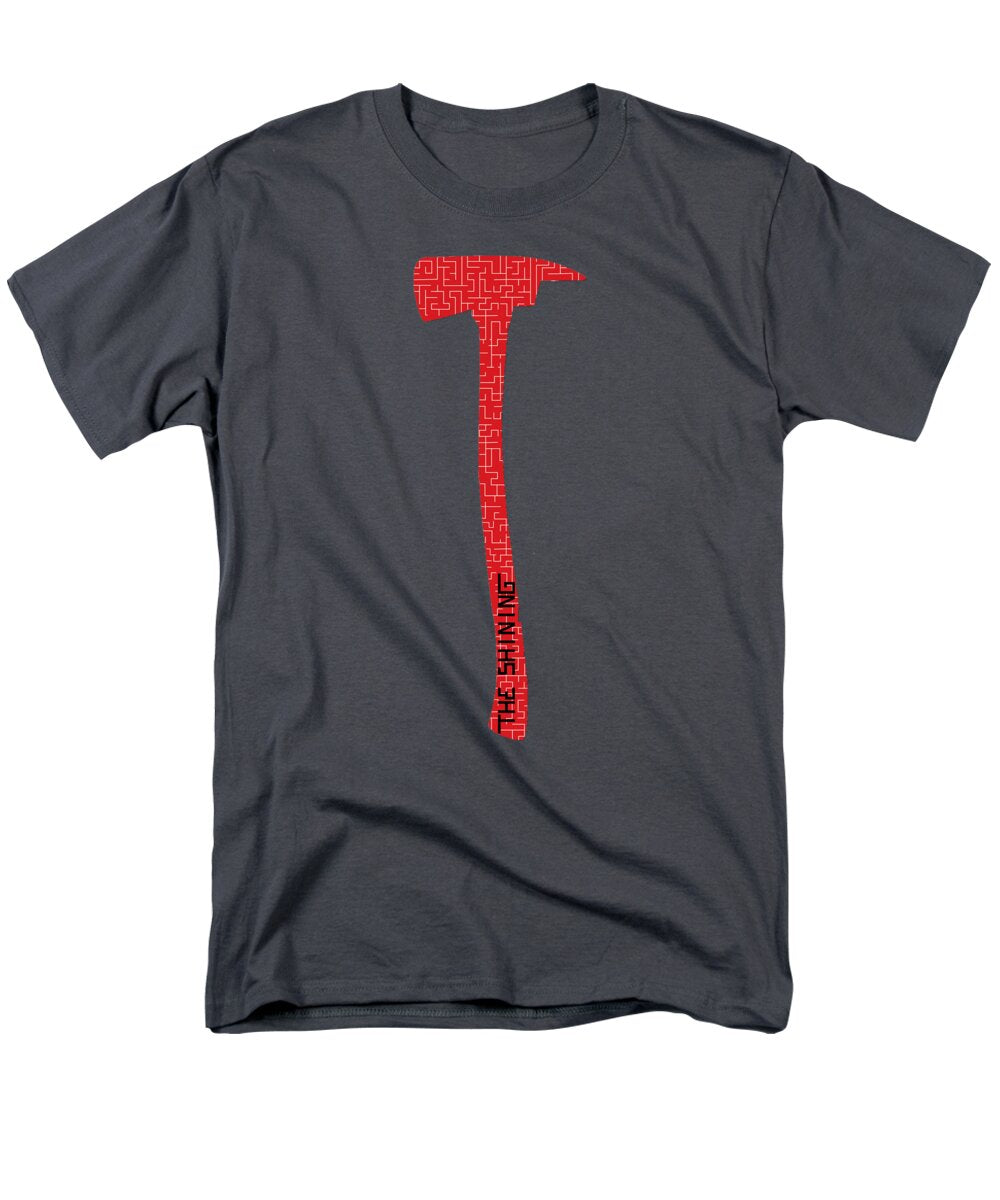Men's charcoal gray T-shirt with red hammer graphic on the front